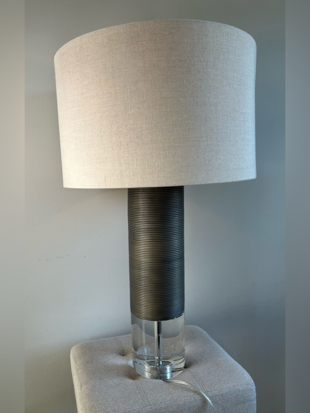 Flow Decor Baby Atlantic Table Lamp Glass Base Beautiful - Pre-owned See Pics - Picture 6 of 16